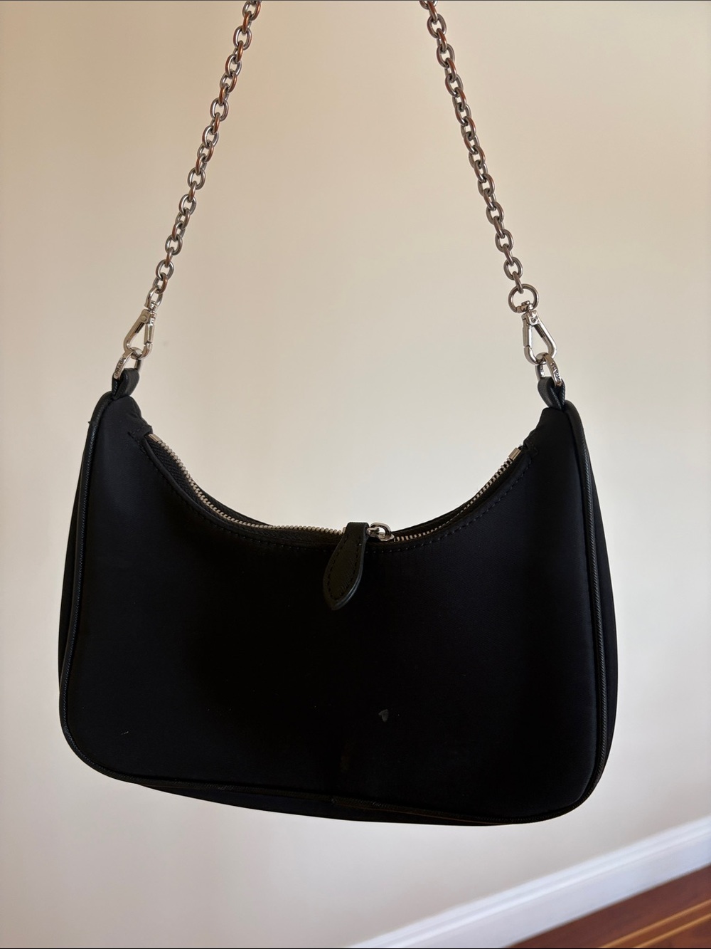 Black Chain-Handle Shoulder Bag